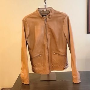 Banana Republic Womens Tan Leather Jacket